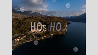 Menthon Saint Bernard Seen By Drone From Lake Annecy - Aerial Photography