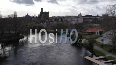 Cathedral And City Of Limoges - Video Drone Footage