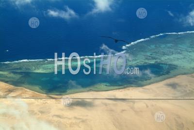 Bright Turquoise Lagoon And Coastline, Red Sea, Egypt. - Aerial Photography
