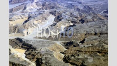 Desert Landscape Of The Sinai Peninsula, Red Sea, Egypt. - Aerial Photography