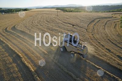 Wheat Harvest In Provence, Aerial View - Photographie Aérienne