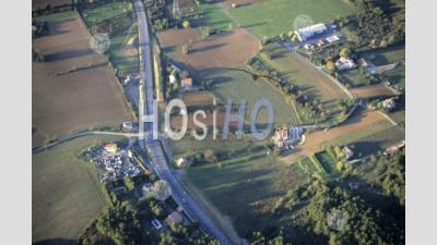 France Aix En Provence Surroundings Aerial View Of A Highway In The Countryside At Sunset - Aerial Photography