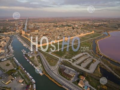 Aerial View Of Aigues-Mortes At Sunset - Aerial Photography