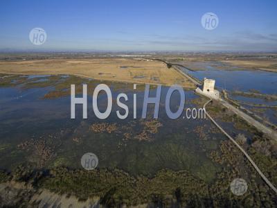 Aerial View Of The Tower And Marshes Carbonnière - Aerial Photography