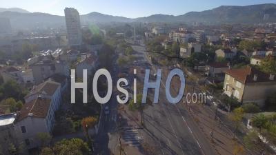 Obelisk Mazargues From Boulevard Michelet In Marseille - Video Drone Footage