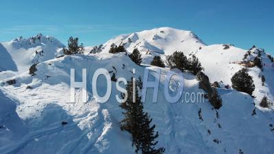 Arcs 2000 Ski Resort, Slopes - Video Drone Footage