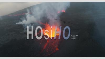 Piton De La Fournaise Volcano Eruption, March 2019 - Video Drone Footage