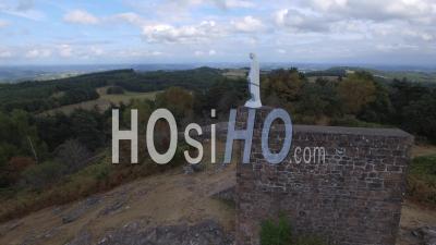 Holy Virgin At Roche De Vic, Correze - Video Drone Footage