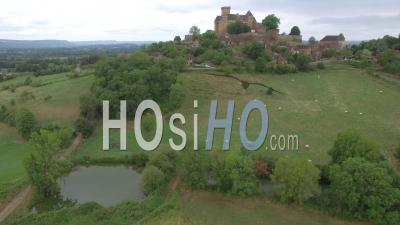 Castle Of Castelneau-Bretenoux - Video Drone Footage