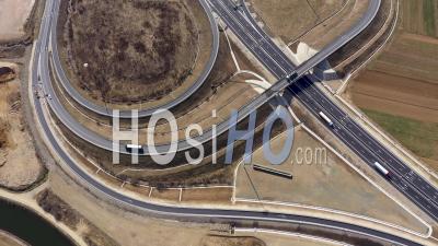 Video Drone Footage Of Highway Junction