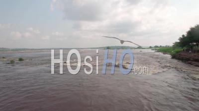 The Congo And Rapids In Brazzaville, Video Drone Footage