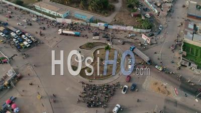 Roundabout In Cotonou (road Of Lome And Rnie1), Video Drone Footage