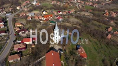 Eglise De Village, Vue Par Drone, Aiton, Roumanie