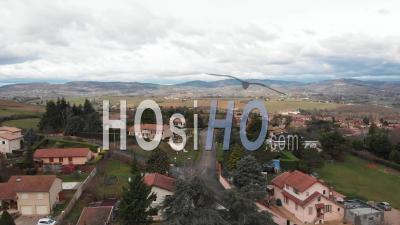Subdivision In Beaujolais Region - Video Drone Footage
