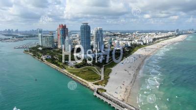 Miami Beach From Up Above The Clouds - Aerial Photography
