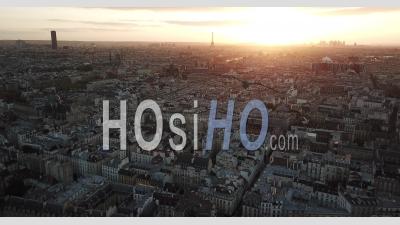Place Des Vosges And Parisian Roofs At Sunset, Paris - Video Drone Footage