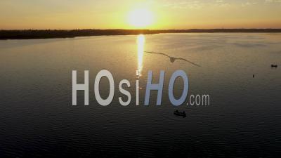 Grafham Water At Sunset - Vidéo Drone Du Point De Vue