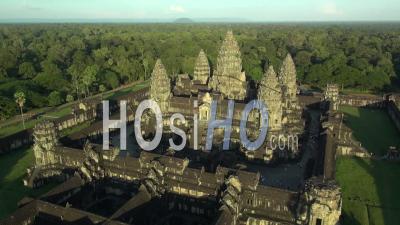Temple Of Angkor Wat, Cambodia - Video Drone Footage