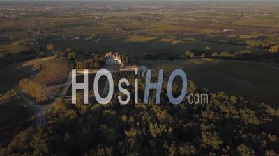 Aerial View Castle Of Monbazillac, Historical Monument, Sweet Botrytized Wines Have Been Made In Monbazillac