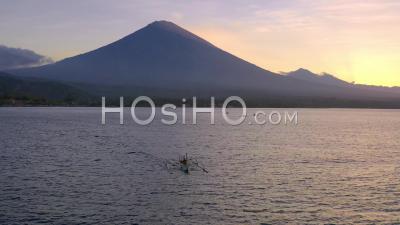 Mount Agung At Dusk - Video Drone Footage