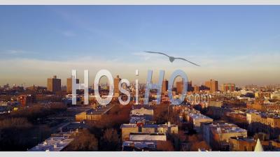 Aerial View Over High Rise Apartments And Neighborhoods Of Brooklyn, New York - Video Drone Footage