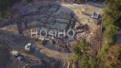 2018 - Aerial View Over The Destruction And Debris Flow Mudslide Area During The Montecito Flood Disaster - Video Drone Footage