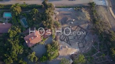 2018 - Aerial View Over The Destruction And Debris Flow Mudslide Area During The Montecito Flood Disaster - Video Drone Footage