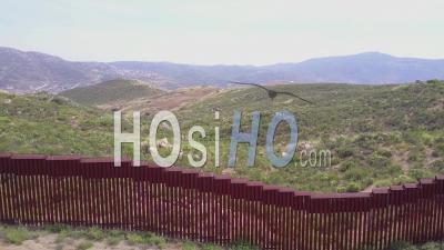 Aerial View Along The Us Mexico Border Wall - Video Drone Footage