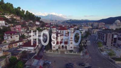 Aerial View Over Berat, Albania - Video Drone Footage
