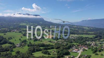 Fly Over The Massif Des Bauges In The French Alps - Video Drone Footage