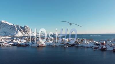 Fishing Village Of Reine In The Lofoten Islands - Norway - Video Drone Footage