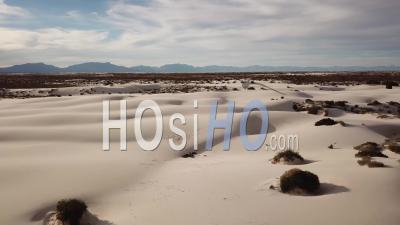 Aerial View Over The Desert At White Sands National Monument In New Mexico - Video Drone Footage