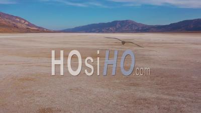 Aerial View Over Death Valley National Park And A Vast Open Desert Playa - Video Drone Footage
