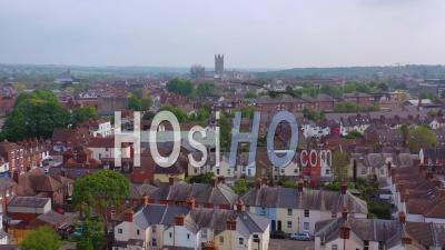 Vue Aérienne Sur La Ville De Canterbury Et Sa Cathédrale, Kent, Royaume-Uni, Angleterre - Vidéo Drone