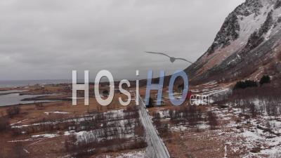 Isolated Village In Andoya Island - Lofoten Islands, Norway - Video Drone Footage