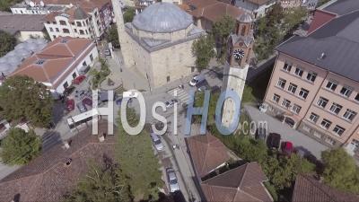 Aerial View Over Prishtina Neighborhoods Establishing Kosovo - Video Drone Footage