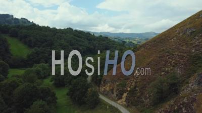Aerial View, Basque Country, Aldudes Valley, Mountain Pastures In The Heights Of Urepel, France - Video Drone Footage
