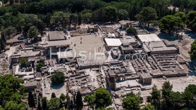 Aerial View Of Knossos, King Minos Palace, Crete, Greece - Video Drone Footage