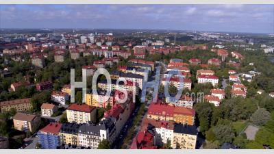 Aerial View Over Solna I Stockholm On A Sunny Summer Day, Sweden - Video Drone Footage