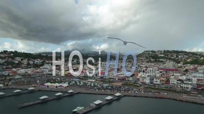 Aerial View Of Fort-De-France, Martinique - Video Drone Footage