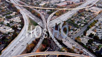 Aerial View Of Interstate 405 And Interstate 10 Highway Intersection