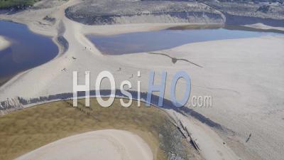 Flight Over Huchet River And Ocean Discovering Video Drone Footage