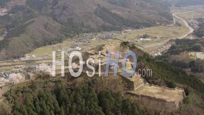 Ruins Of Takeda Castle, Hyoogo Prefecture, Japan - Video Drone Footage