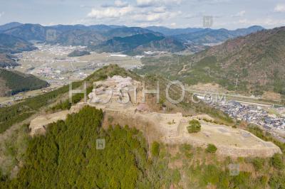 Ruins Of Takeda Castle, Hyogo Prefecture, Japan - Drone Point Of View - Photographie Aérienne