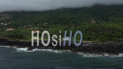 Isolated Typical House On Pico Island Coast - Video Drone Footage