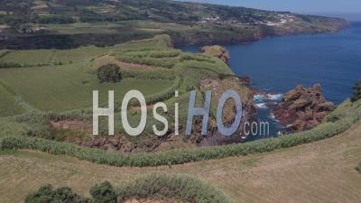 Coast And Rocks On San Miguel Island Azores - Video Drone Footage