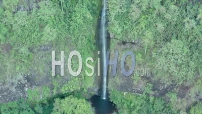 Papenoo River Water Fall, French Polynesia - Video Drone Footage, Pacific Ocean, France