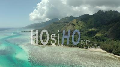 Moorea Island, French Polynesia - Video Drone Footage, Pacific Ocean, France