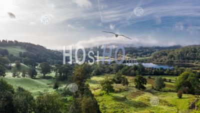 Aerial Panorama Of Great Langdale Valley  - Aerial Photography