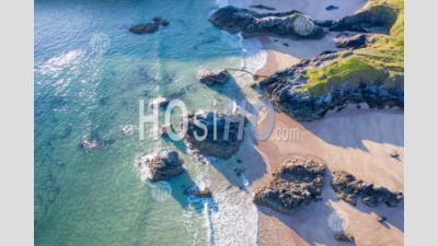 Drone View Over Scenic Sandy Beach In Scotland - Photographie Aérienne